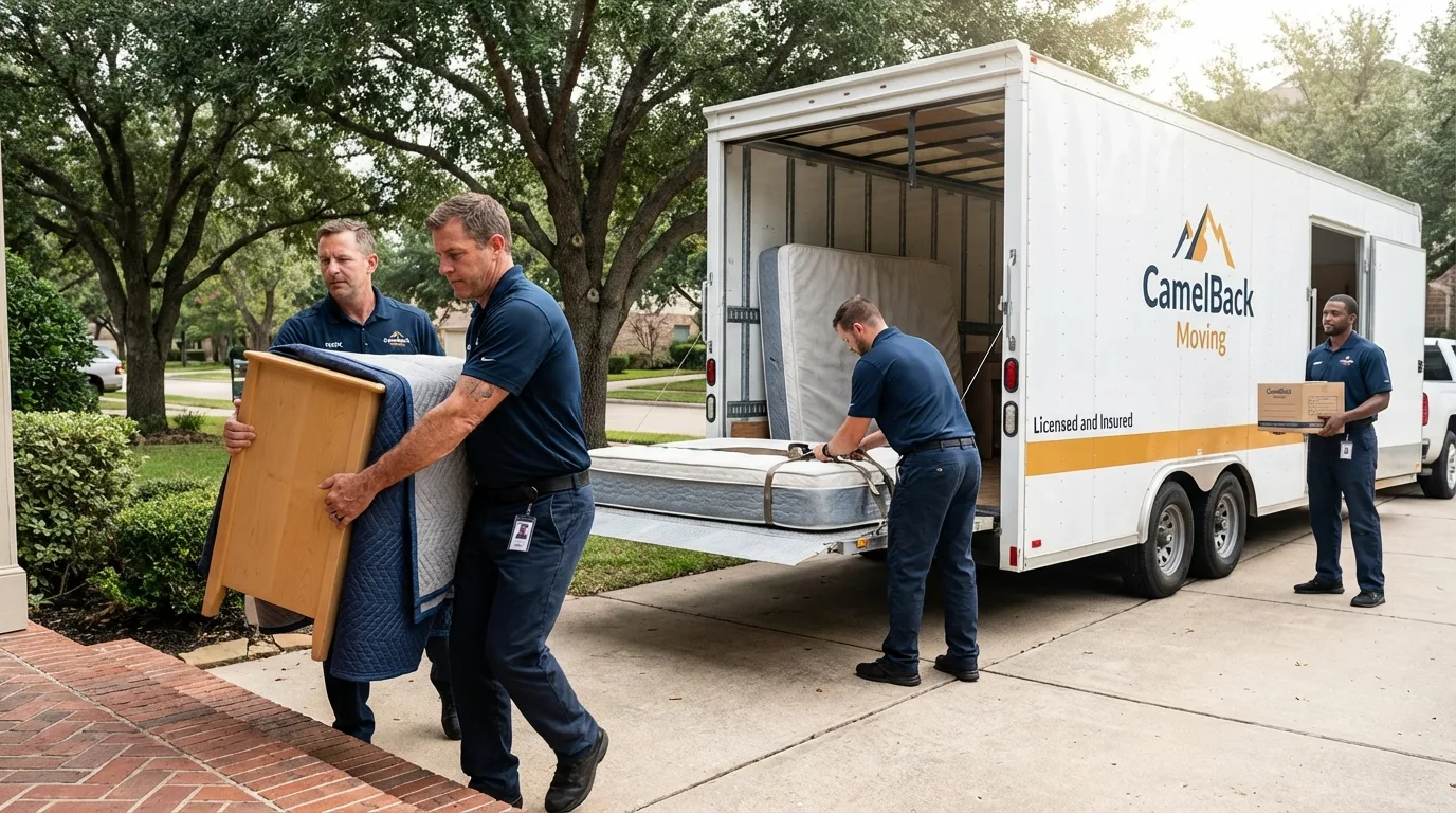 Crew loading residential truck for cross-state move from Clinton, TN