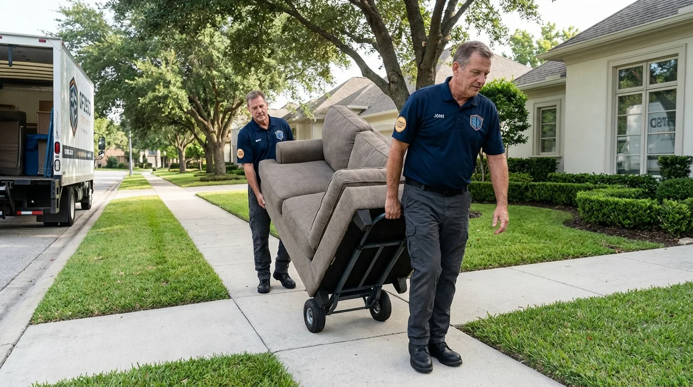Local residential moving crew loading furniture in Clinton, TN